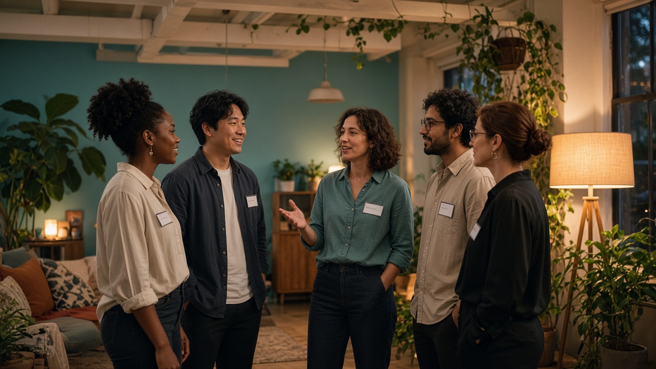 People meeting together at a warm local gathering